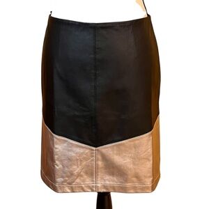NWT W by WORTH Chevron Leather Mini Skirt Sz-2